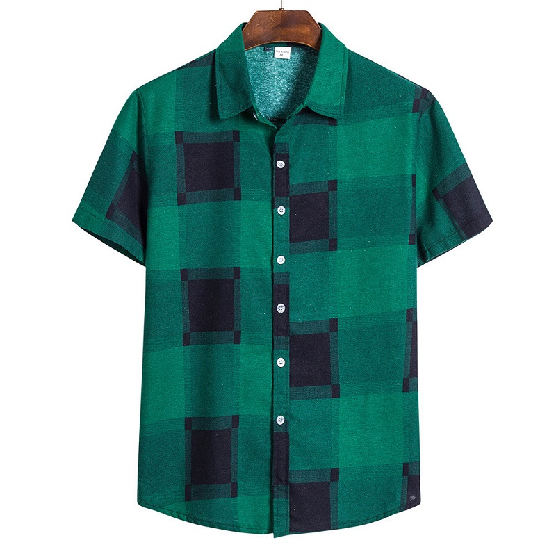 

Casual Shirts For Men Large size Short Sleeve Plaid Shirts Summer Tops Loose Tropical Hawaiian Shirt Men -5XL Red Yellow Green, White;black
