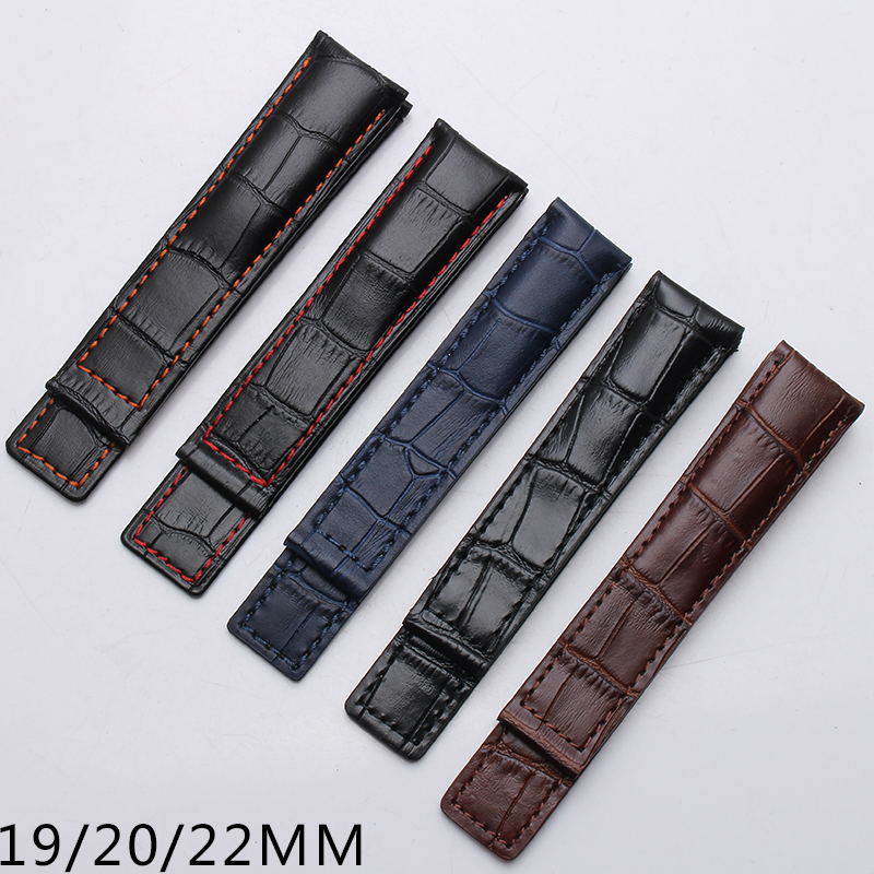 

19mm 20mm 22mm leather strap for fit carrera monaco mens watch band black brown blue bracelet without buckle th watch