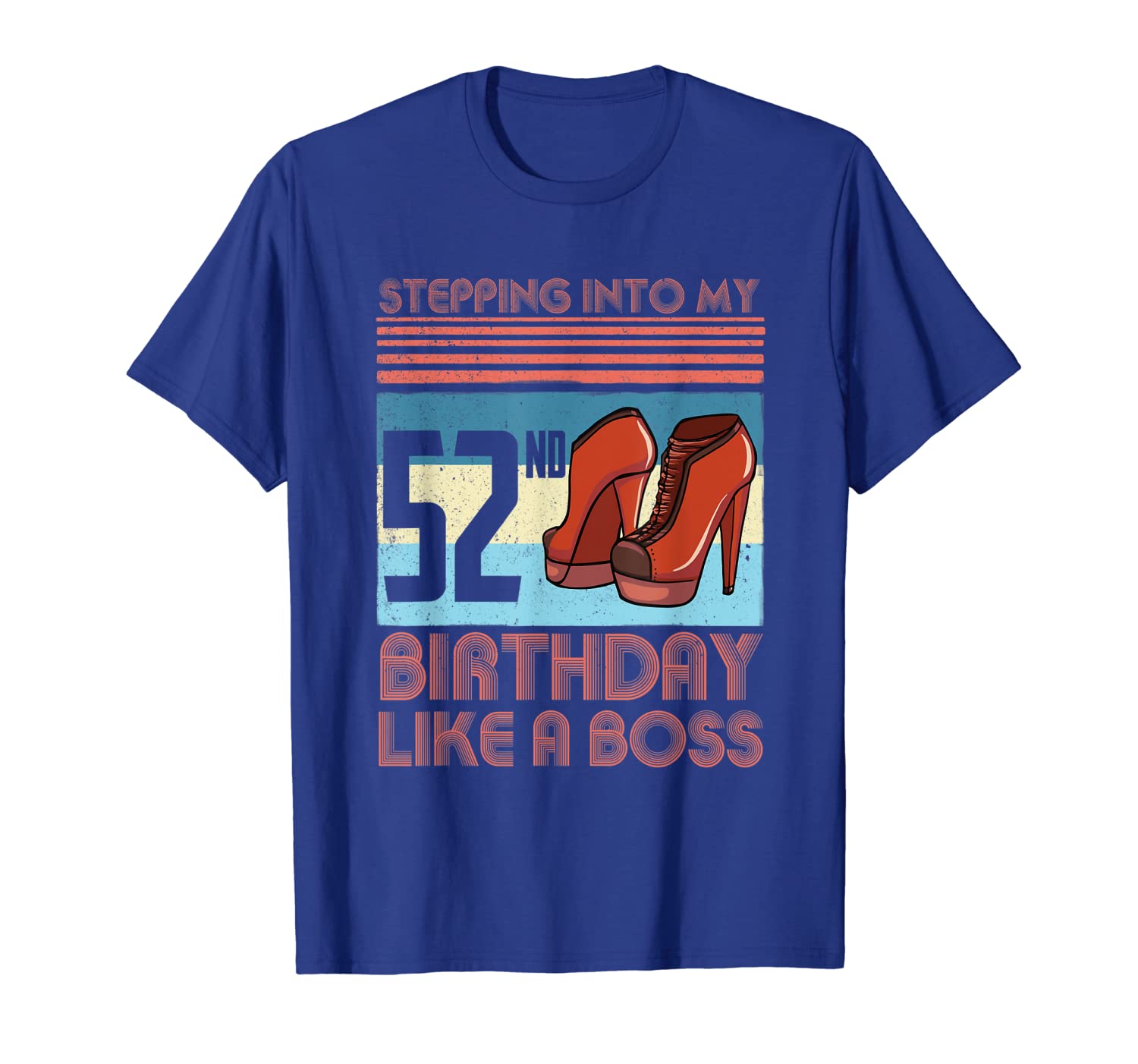 

Stepping into my 52nd Birthday in 1967 Tshirt Womens Gifts, White;black
