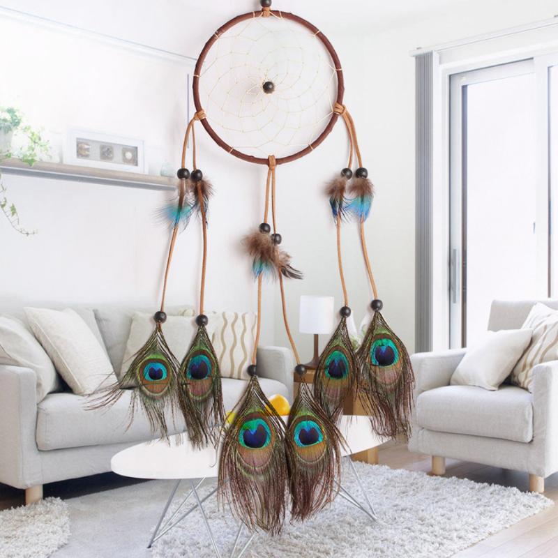 

Decorative Objects & Figurines Dream Catcher On The Window Vintage Decoration Wind Chime Handmade Crafts Hanging Home Garden Bohemian