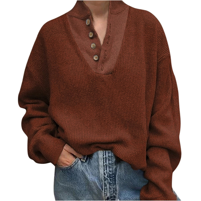 

2021 Solid Knitted Cotton Vintage Button Collar Sweatshirt Women Oversized Loose Plus Size 5xl Warm Winter Tops New Fashion Lady Zrtu, Black