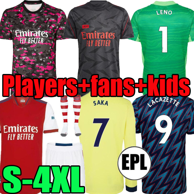 

S-4XL Long sleeve Fans Player version soccer jerseys 21 22 Arsen home red WHITE THOMAS PEPE SAKA TIERNEY HENRY WILLIAN SMITH ROWE 2021 football shirt Men Kid Kit, 21/22;away