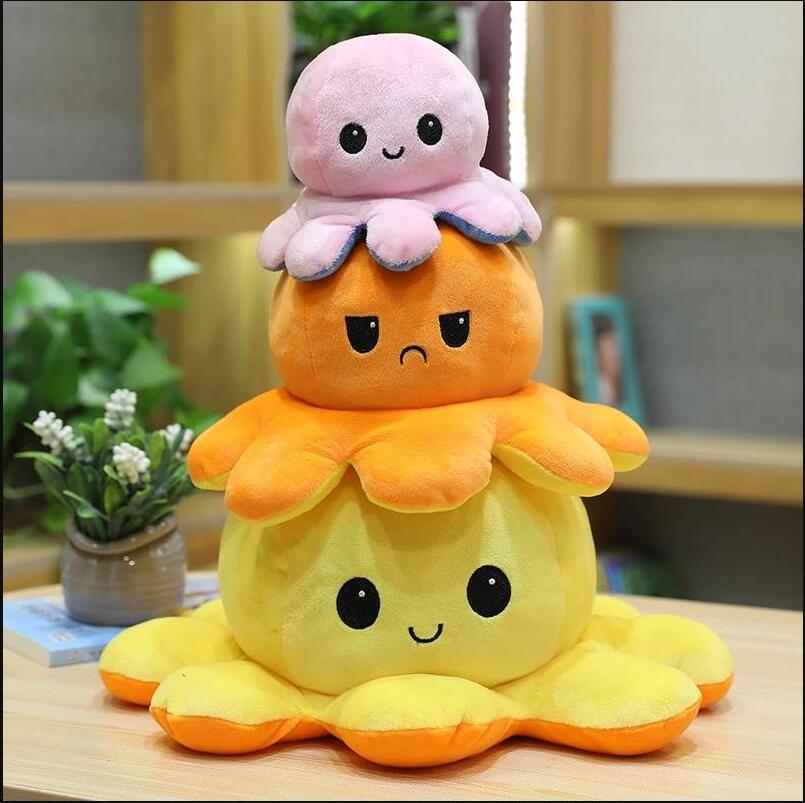 

DHL Shipping Reversible Flip Octopus Stress Release Plush Dolls Plush Stuffed Toys Soft Animal Party Favor Cute Animal Doll Children Gifts