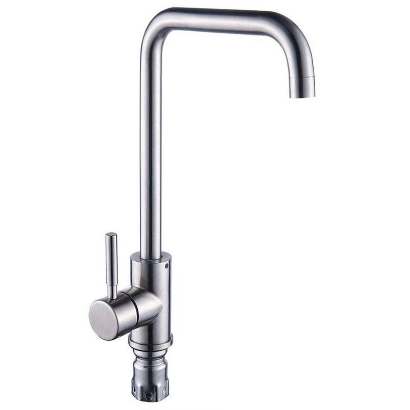 

Kitchen Sink Mixer Taps 360 Degree Rotation Faucet Sprayer Stainless Steel Brushed Kitchen Sink Hot Cold Taps Single Lever Handle Spout Tap