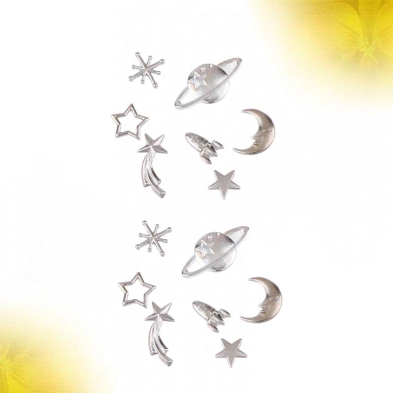 

35Pcs Epoxy DIY Material Bag Metal Star Moon Decoration Jewelry Accessories (Moon Silver