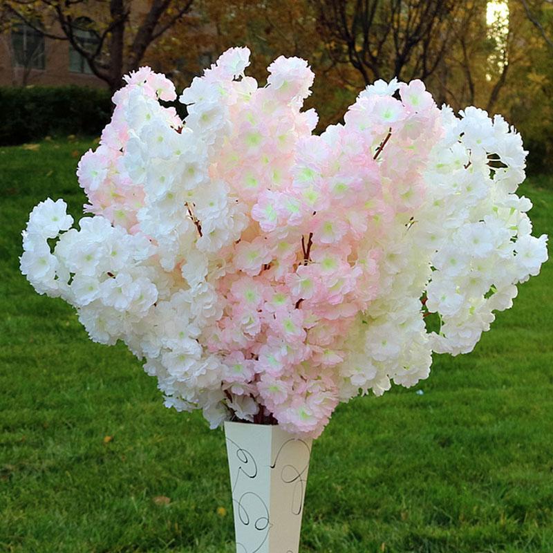 

Silk Gypsophila Artificial Cherry Blossom Flowers for Decoration Home Plastic Stem Bride Wedding Bouquet Mariage Fake Flower, 4 branch white