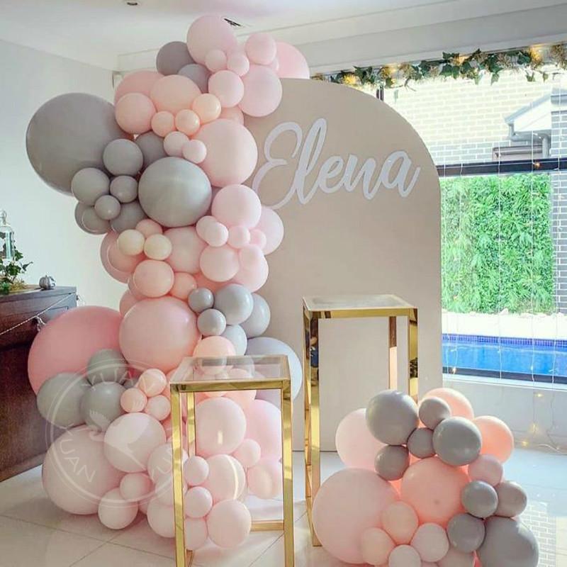 

Party Decoration 127pcs Macaron Balloons Arch Kit Pastel Grey Pink Garland 1st Birthday Decor Baby Shower Anniversary Supplies