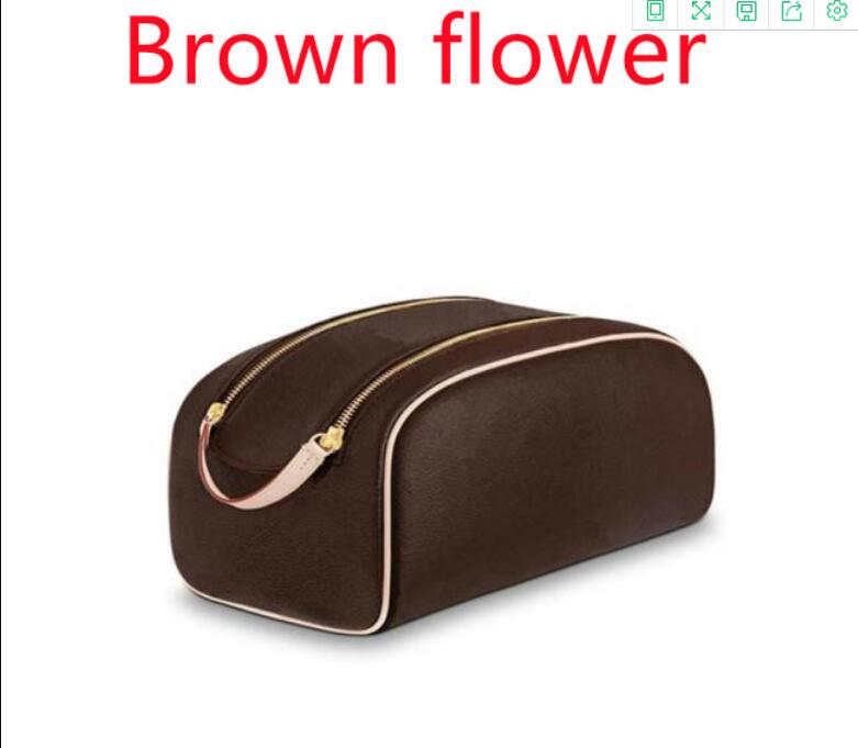 

2021 classic fashion travel purses zipper bags leather women luxurys wash cosmetic bag Designers makeup toiletry Pouch, With logo;no box