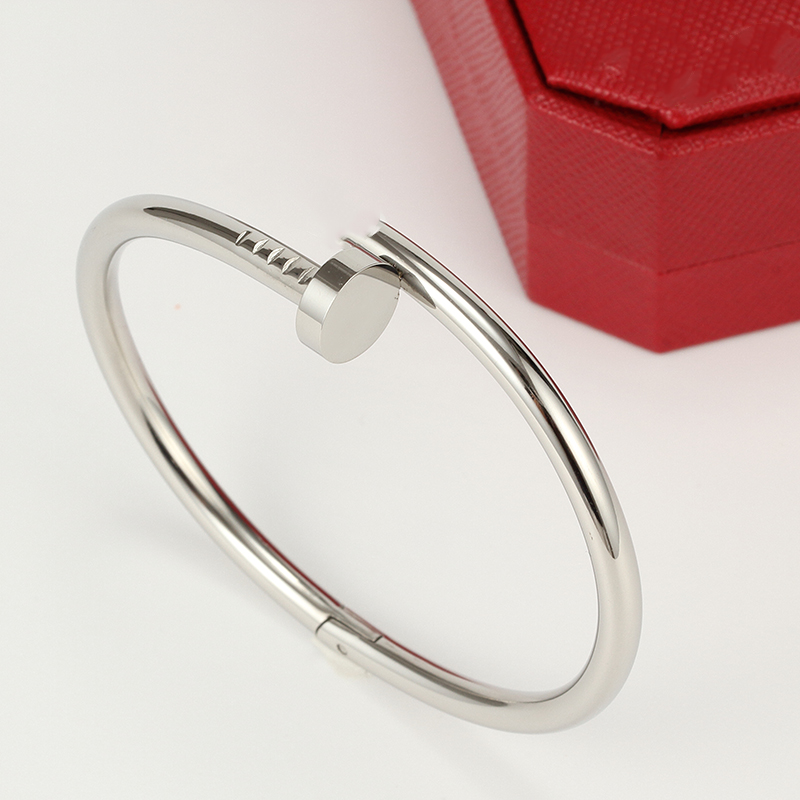 

Designer Titanium Steel Nail Lovers Bracelet European and American Fashion Jewelry 16CM 19CM With Box L-Ca05, Golden;silver