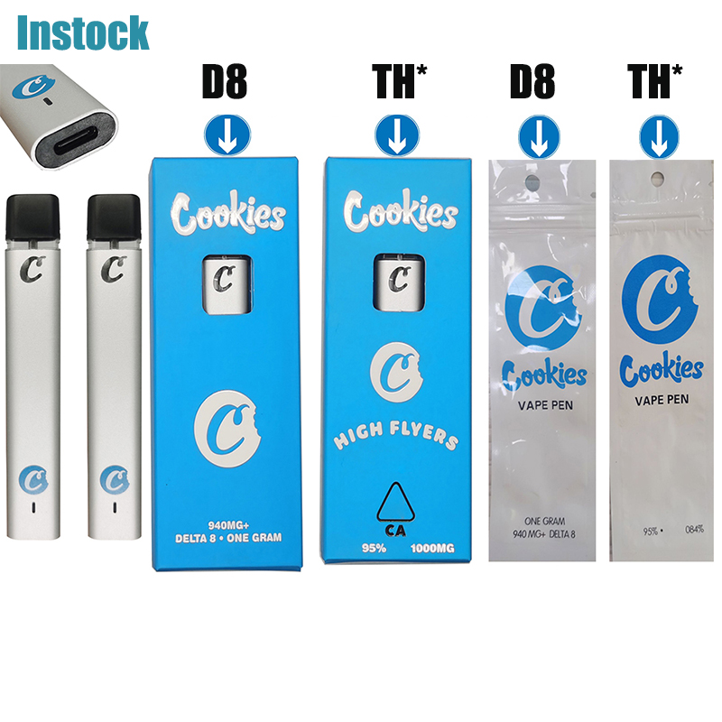 

Rechargeable COOKIES Empty Disposable Vape Pens Delta 8 Thick Oil Pod System E-cigarettes 1ml Ceramic Coil Cartridges 1gram Atomizers Custom Packaging OEM Bags