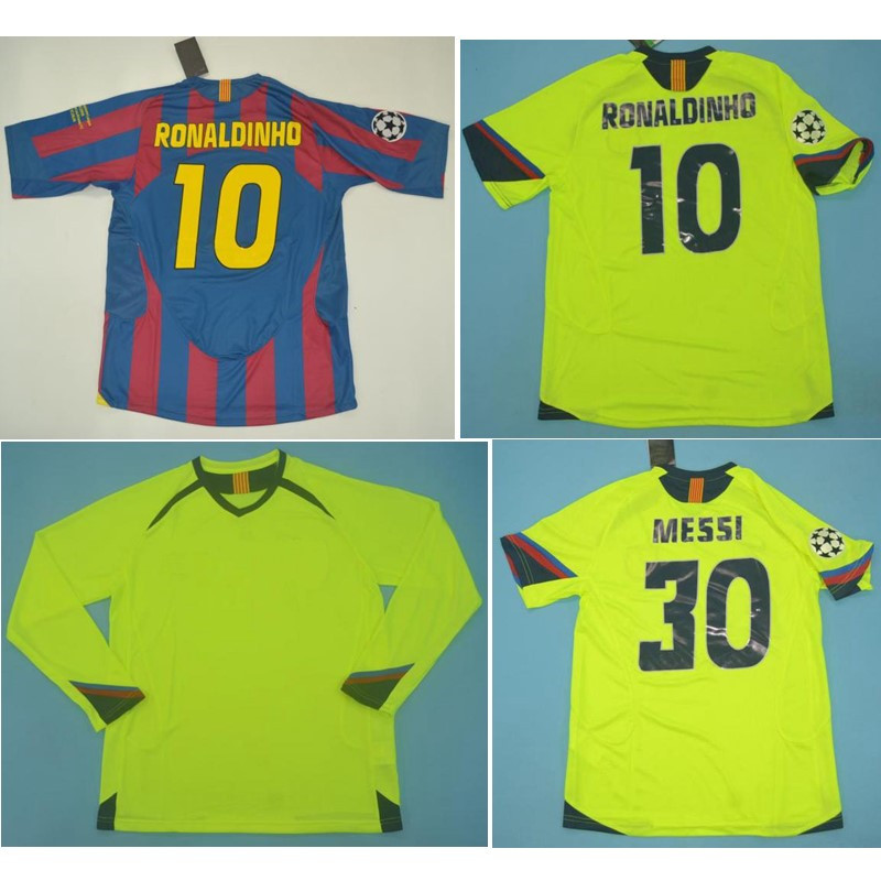 

Top 2006 UCL final RONALDINHO Retro Jerseys XAVI Classic Vintage MESSI Soccer jersey LARSSON football shirt PUYOL maillot de foot, Barcelona2006home
