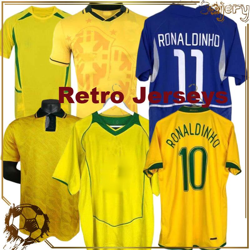 

Retro Soccer Jerseys 1998 2002 Shirt Carlos Romario Yellow 2004 Camisa De Futebol 1994 Football Shirts 2006 1982 RIVALDO ADRIANO Sports wear, 91/93 home