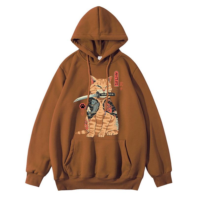 

Men's Hoodies & Sweatshirts Men Catana Cool Loose Men/Women Hoodie Hoody Casual Cat Print Anime Japanese Autumn Winter Fleeces Tops, Hoodie apricot