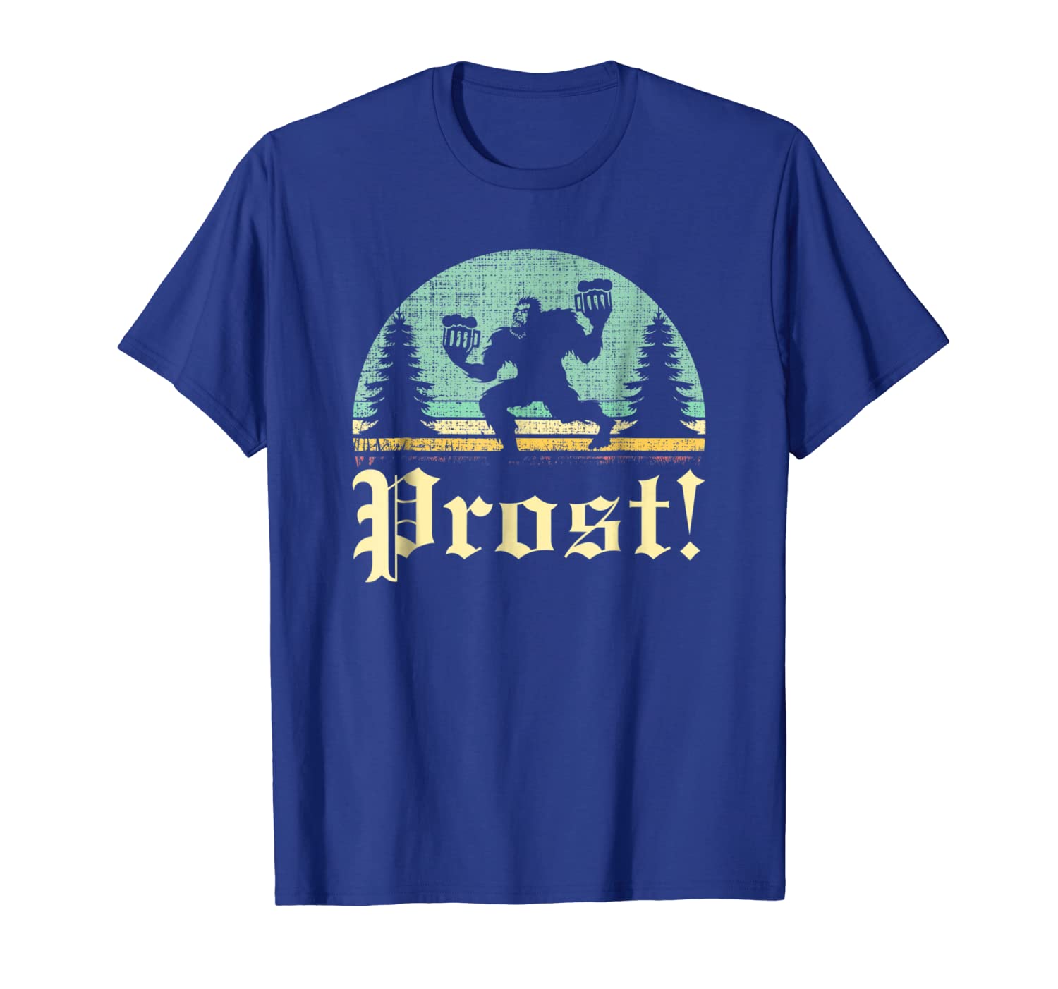 

PROST! German Oktoberfest Bigfoot Beer Lover Drinking Tshirt, White;black