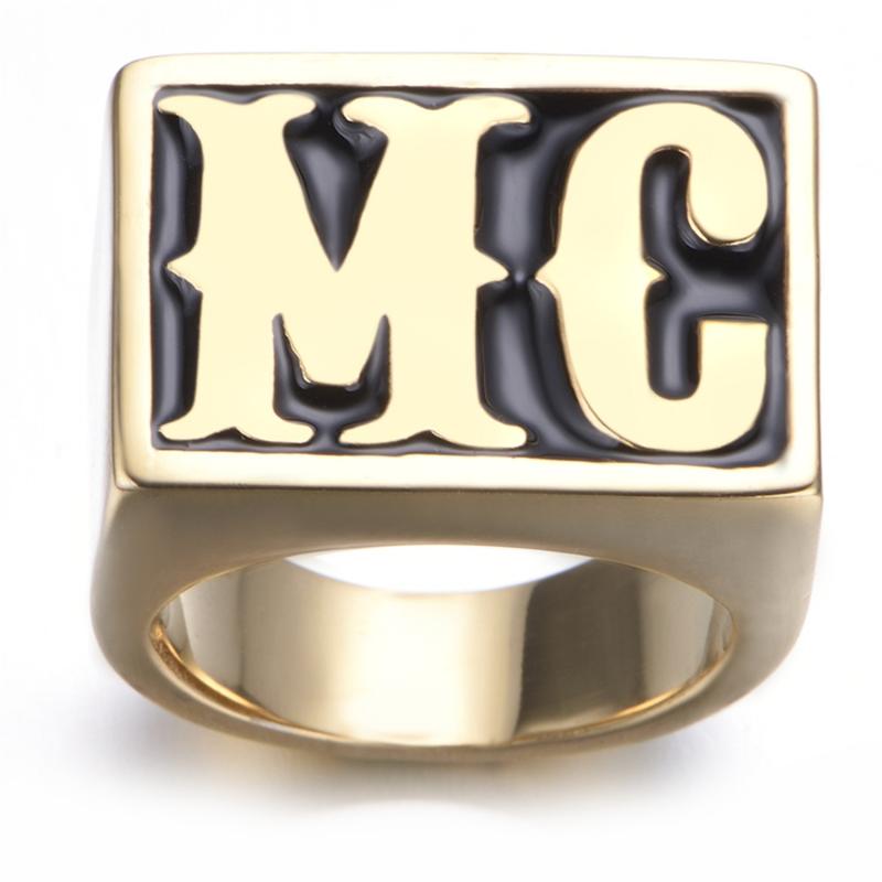 

Cluster Rings MC Letter Gold Titanium Steel Ring Jewelry Men's Fashion