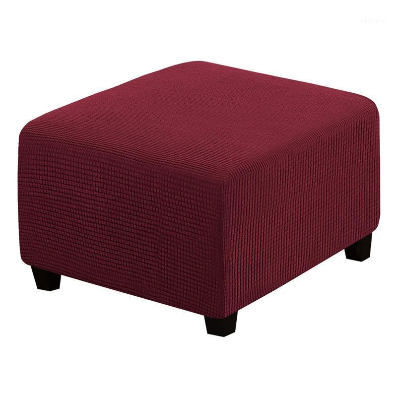

Chair Covers Simple Accessories Living Room Soft Stretch Slipcover Non Slip Home Decor Jacquard Elastic Bottom Square Ottoman Cover