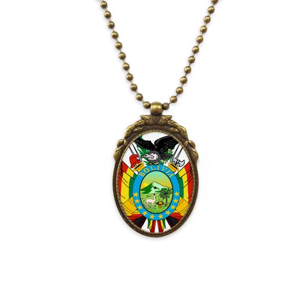 

Pendant Necklaces Bolivia National Emblem Country Antique Brass Necklace Vintage Jewelry Deluxe Gift