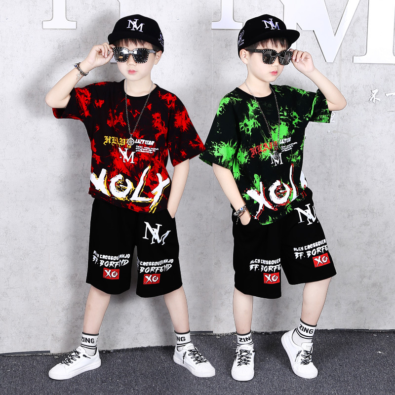 

Summer Boys Clothes Set 2021 Kids Streetwear Clothing Set Top+ Pants 2pcs Teenager Children Clothes 6 8 10 12 14 Years MD21A023, Green