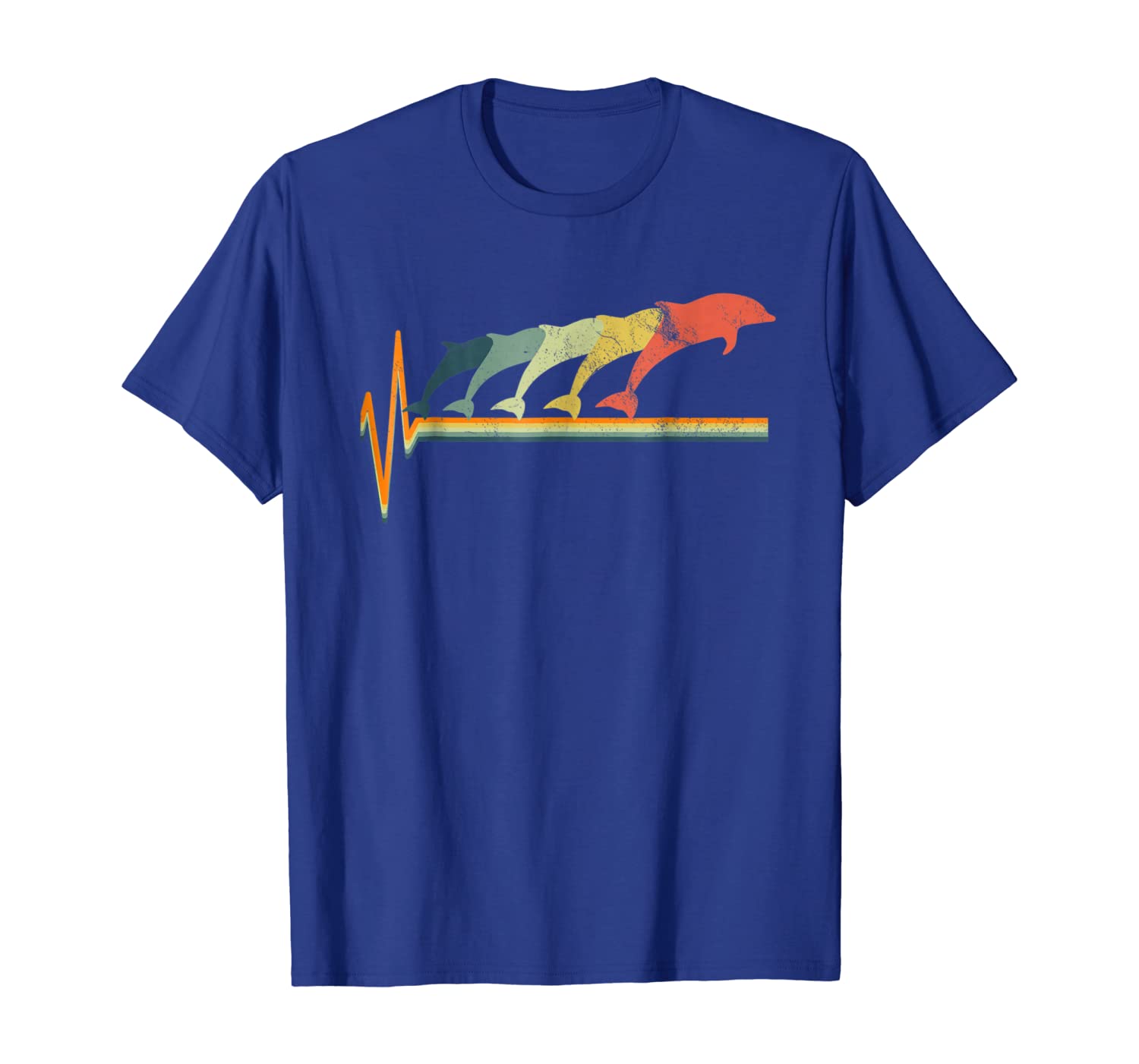 

Dolphin T-Shirt Heartbeat Tshirt Vintage Marine Biologist G, White;black