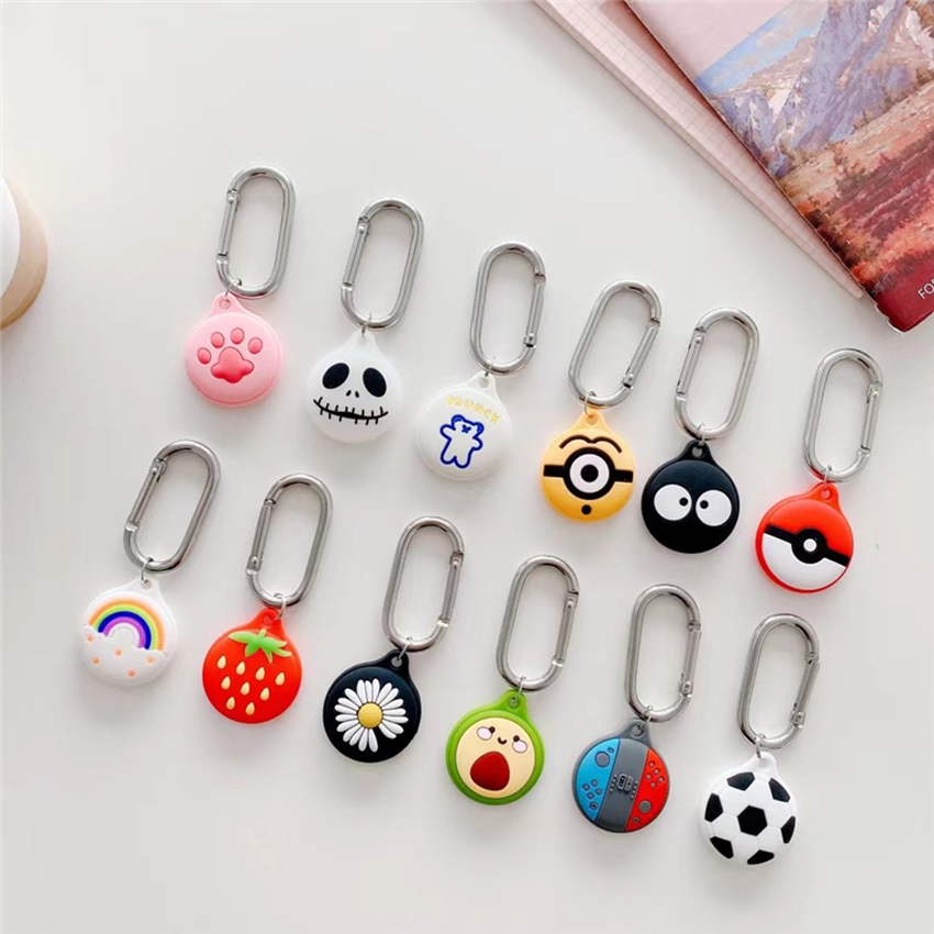 

Cartoon AirTag Loop Silicone Case Protective Cover Shell with Key Ring for Apple Airtags Smart Bluetooth Wireless Tracker Anti-lost, Total 33 styles