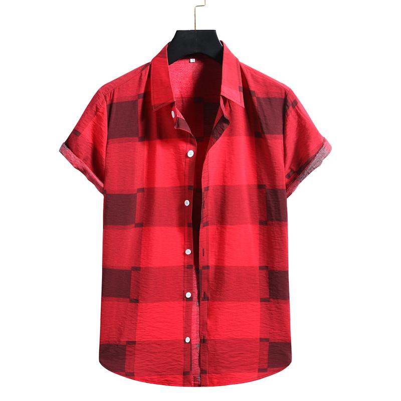 

Men's Casual Shirts Chic Plaid Blouses Long Sleeved Women's Print Loose Cotton Tops Add Color To The Spring S, 1801-cy58-p25blue