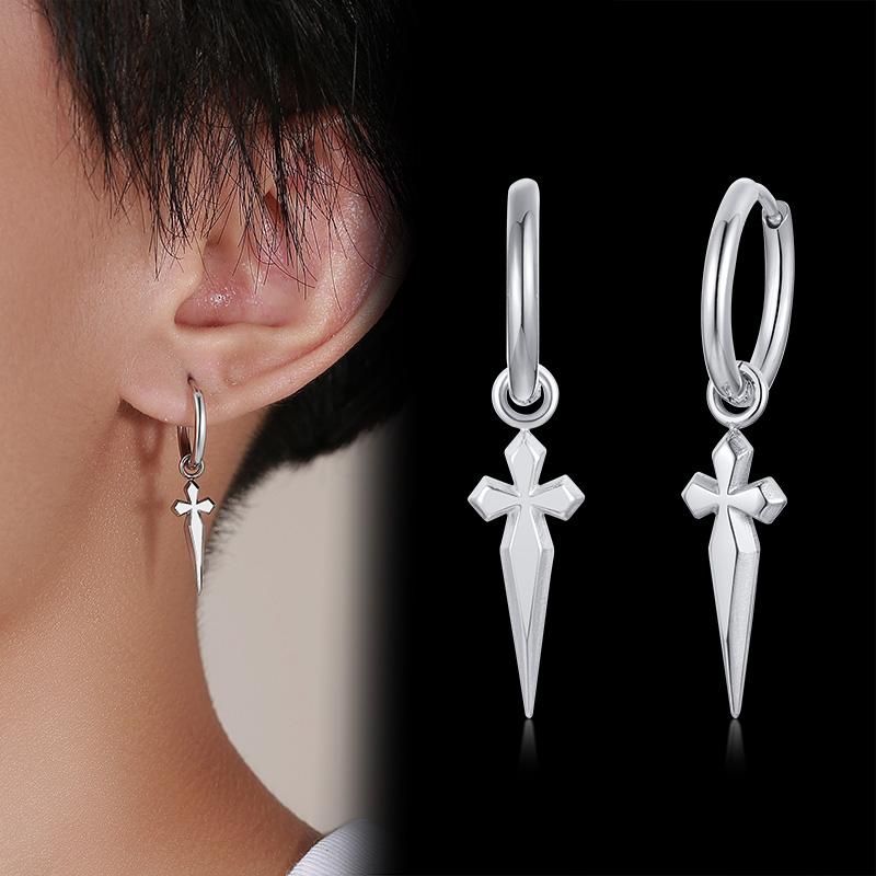 

Hoop & Huggie Cross Earring Stainless Steel Earrings For Men Women Jewelry
