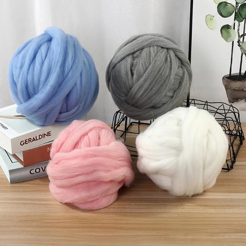 

Yarn Super Soft Warm Chenille Blanket Coarse Icelandic Plush Wool Knitting Hat Carpet Mat Large Chunky