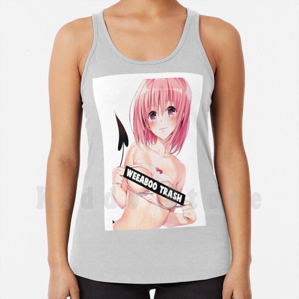 

momo velia deviluke weeaboo trash tank vest sleeveless anime waifu lewd hentai to love ru, White;black