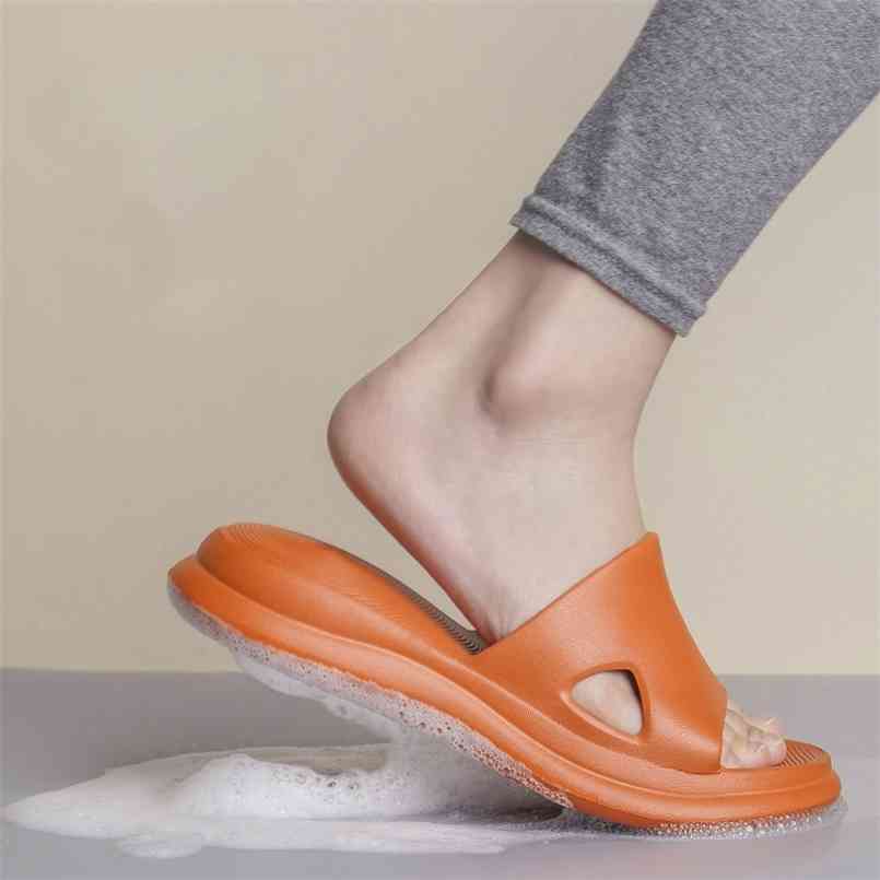 

Summer Slippers Bathroom Non-Slip EVA Massage Slides Women Shoes Indoor Home Men For Couple 210607, White