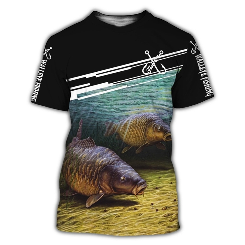 

Men Women Casual Style Fishing T Shirt 3D Fish Digital Print T-shirt Short Sleeve O Neck T-shirts for s- 2020, Cz-132