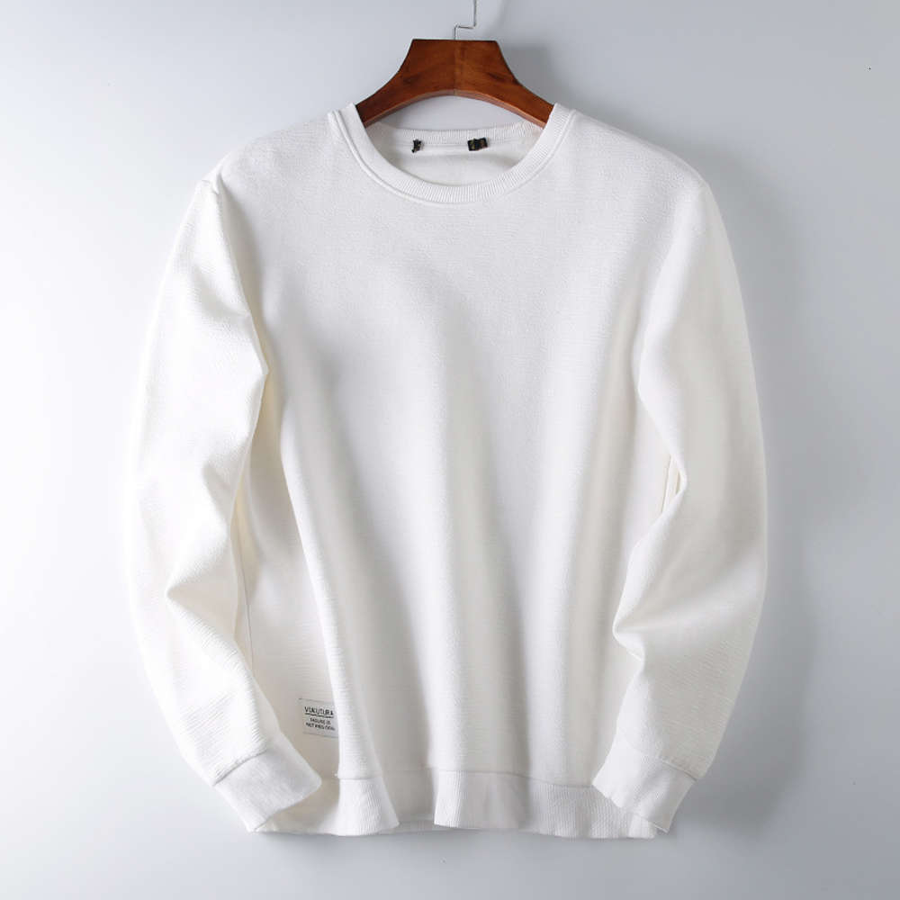 

fashion Pullover round neck solid color sweater autumn and winter design versatile Top men's 3e074, Black