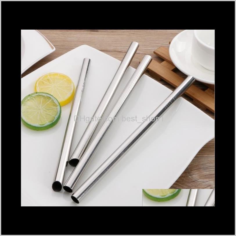 

304 Stainless Steel Straw Metal Pearl Bubble Tea Juice Drinking Straw Reusable 12Mm X215Mm Shipping Wvo6M Ag4Lh
