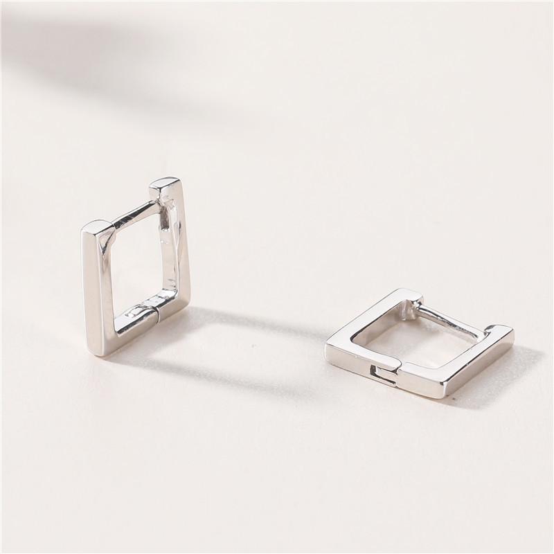 

Stud Real 925 Sterling Silve Geometric Square Design Retro Styl Eelegant Earrings For Woman Party Fashion Jewelry Gift