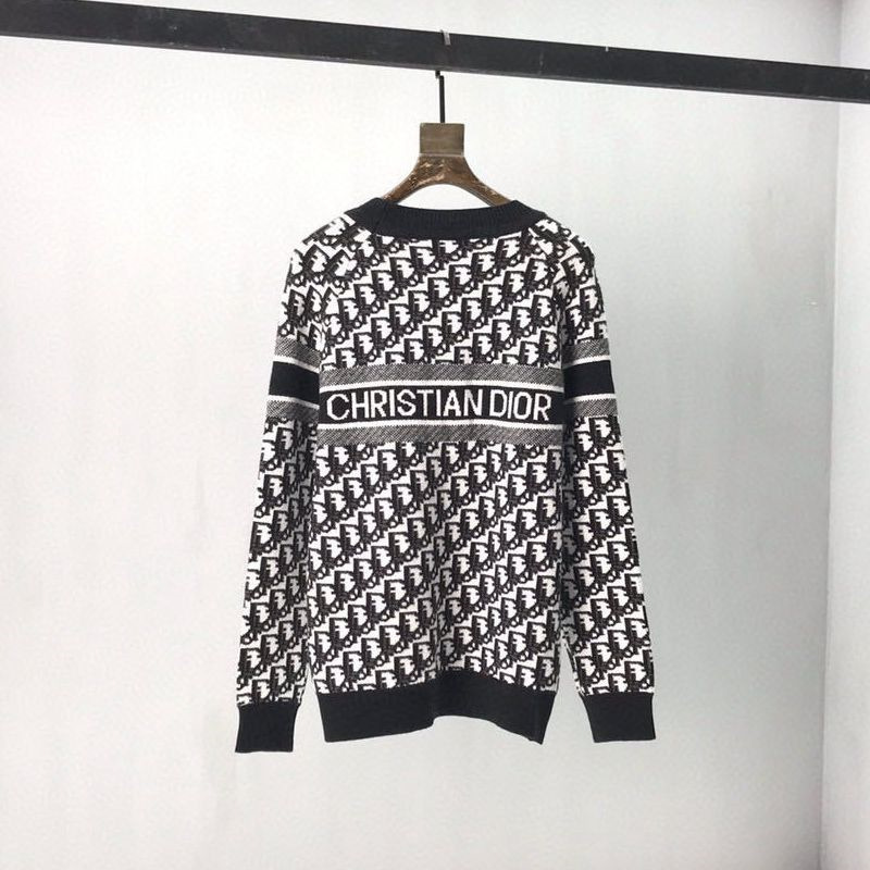 

d Family Letter Jacquard Double Faced Sweater for Men Women in Autumn and Winter of 20, Black 1