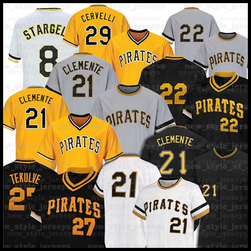 

21 Roberto Clemente 27 Kent Tekulve 29 Francisco Cervelli 8 Willie Stargell 6 Starling Marte Collection Mesh Baseball Jerseys, Men(hai dao )