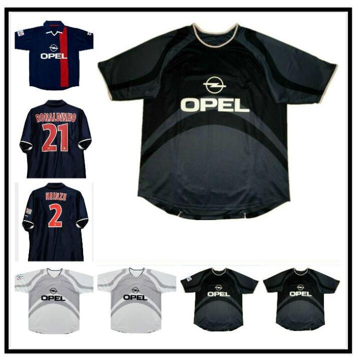 

#10 Ronaldinho Chulapa 2001 2002 Retro paris soccer Jerseys home away third classic commemorate Vintage LLACER football shirt 01 02 Maillot, Multi