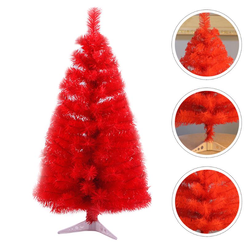 

Christmas Decorations 1PC 60CM Small Red Xmas Tree Adornment Scene Layout Ornament (Red)