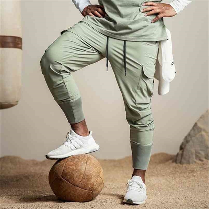 

ASRV Men's Trendy Brand Loose Multi Pocket Cargo Pants Summer Thin Sweatpants Sports Joggers Men Pantalones Hombre 210818, Khaki