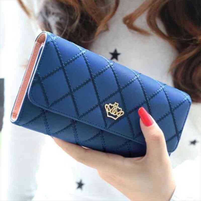 

women lady clutch leather wallet long card holder phone bag case purse handbag multi-function coin purses smart bag, Red;black