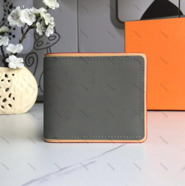 

High Quality Mens Gray Wallets Classic Men flower purse Stripes Textured Wallet Bifold Short Small Wallets Clutch pouch Purses, Grey 1