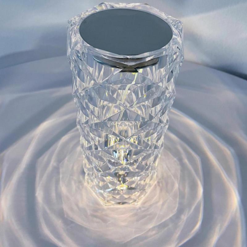 

Night Lights 3 Colors Diamonds Light Rechargeable Touch Lamp Home Decoration Table For Bedroom Bedside Led Crystal