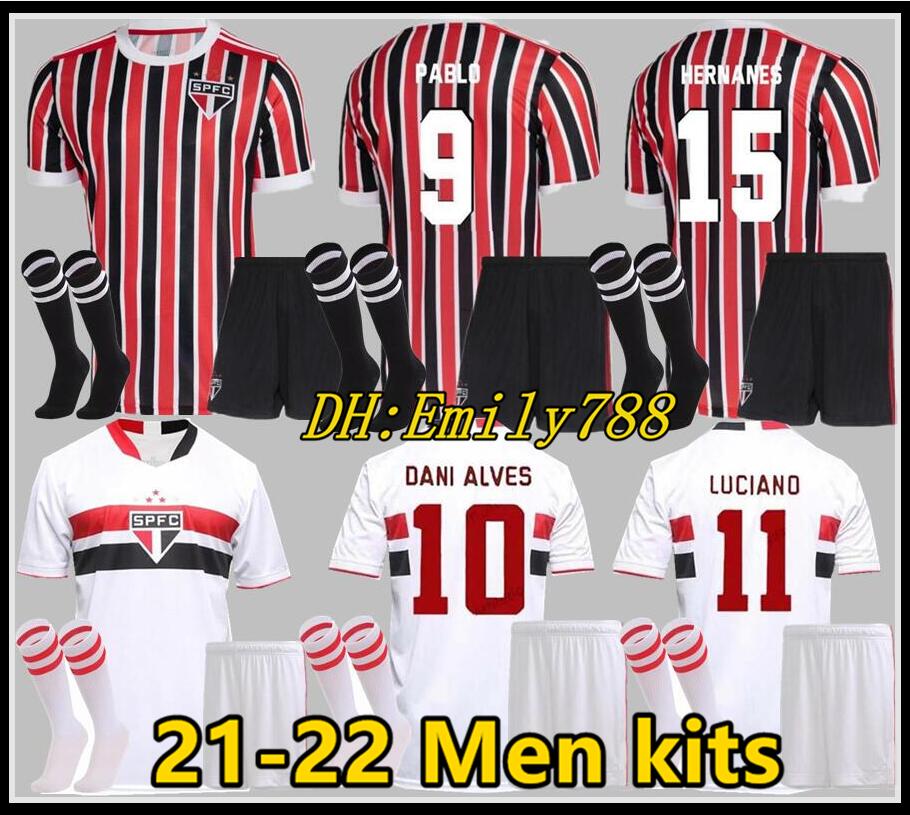 

ADULT KIT 2020 2021 Soccer Jersey Sao Paulo Souza Helinho Peres Hernanes 21 22 Camisa de futebol Sao Paulo Football Shirts Kits Unifrom Maillot, Black;yellow