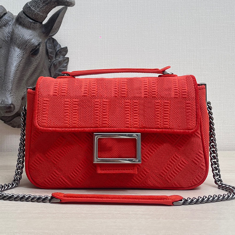 

Baguette Bags Women Shoulder Handbag Chain Handbags Crossbody Bags Classic Letter Print Purse Flap Wallet canvas leather Silver Hardware Buckle