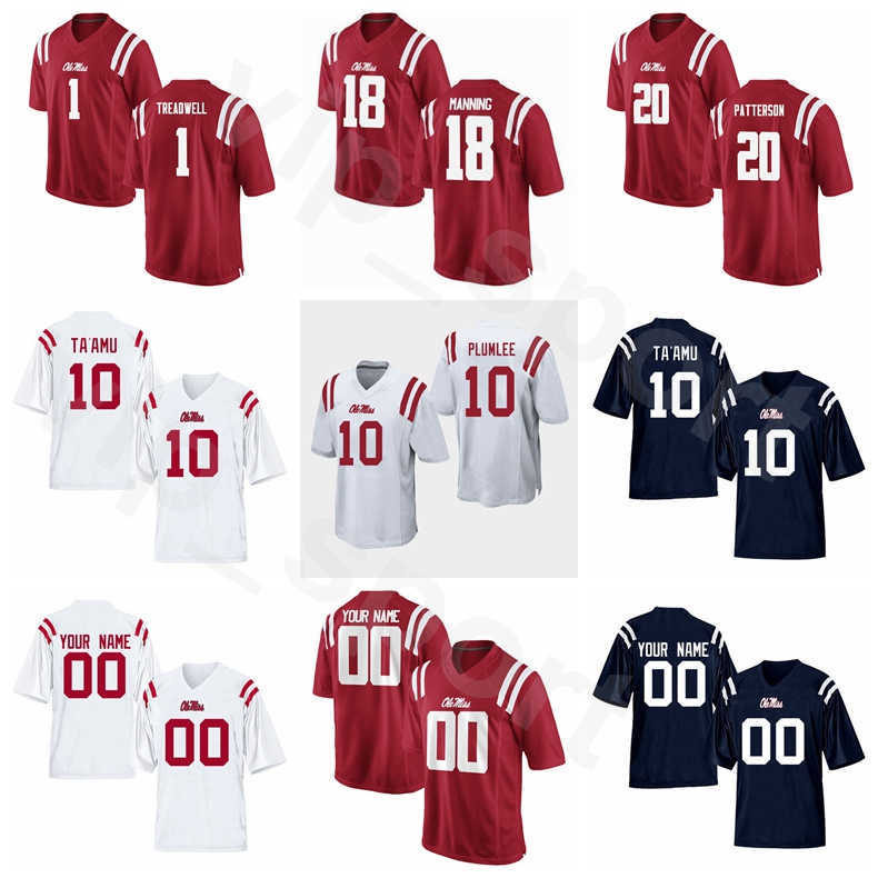 

NCAA Football Ole Miss Rebels College 18 Achie Manning Jersey University 10 John Rhys Plumlee 10 Taamu 20 Shea Patterson 1 Laquon Treadwell, With 150th patch