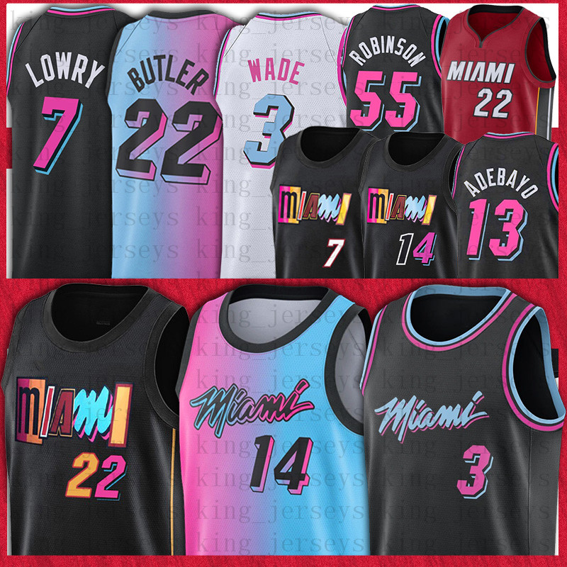 

Miamis Heats 75th 22 Jimmy 14 Tyler Butler Herro Basketball Jerseys Dwayne Dwyane 3 Wade 7 Kyle 13 Bam 55 Robinson Adebayo Lowry Jersey, Men