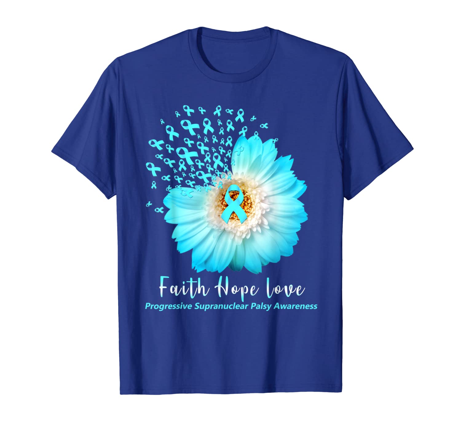 

Faith Hope Progressive Supranuclear Palsy Awareness Shirt, White;black