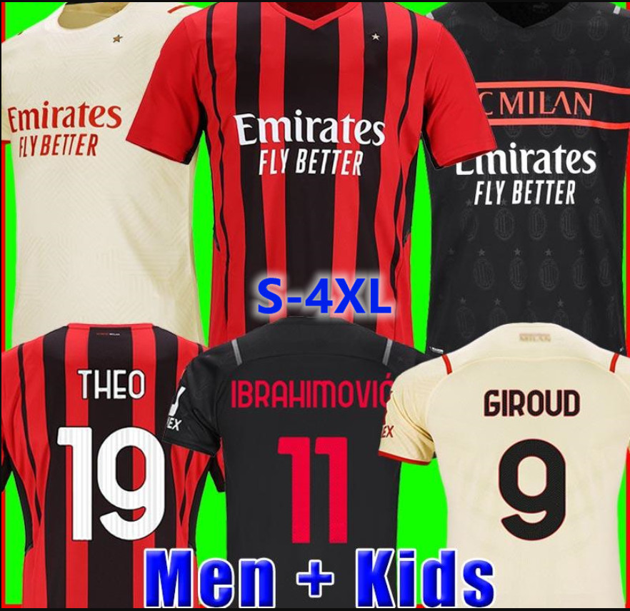 

S-4XL 21 22 soccer jersey IBRAHIMOVIC GIROUD BENNACER KESSIE ROMAGNOLI CALHANOGLU 2021 2022 football shirt TONALI REBIC maillot men + kids kit away third 999, Third+serie-a