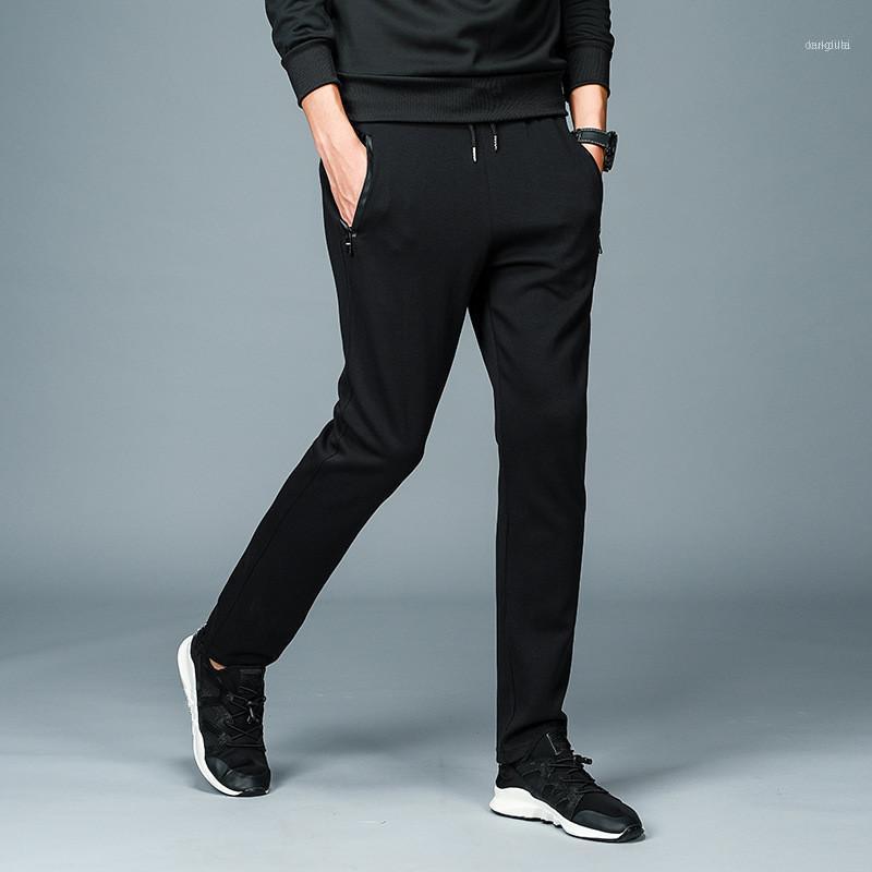 

Men's Pants MRMT 2021 Brand Trousers Cotton Slacks Male Big Yards Cultivate Pure Color Knit Black For Straight Trousers1