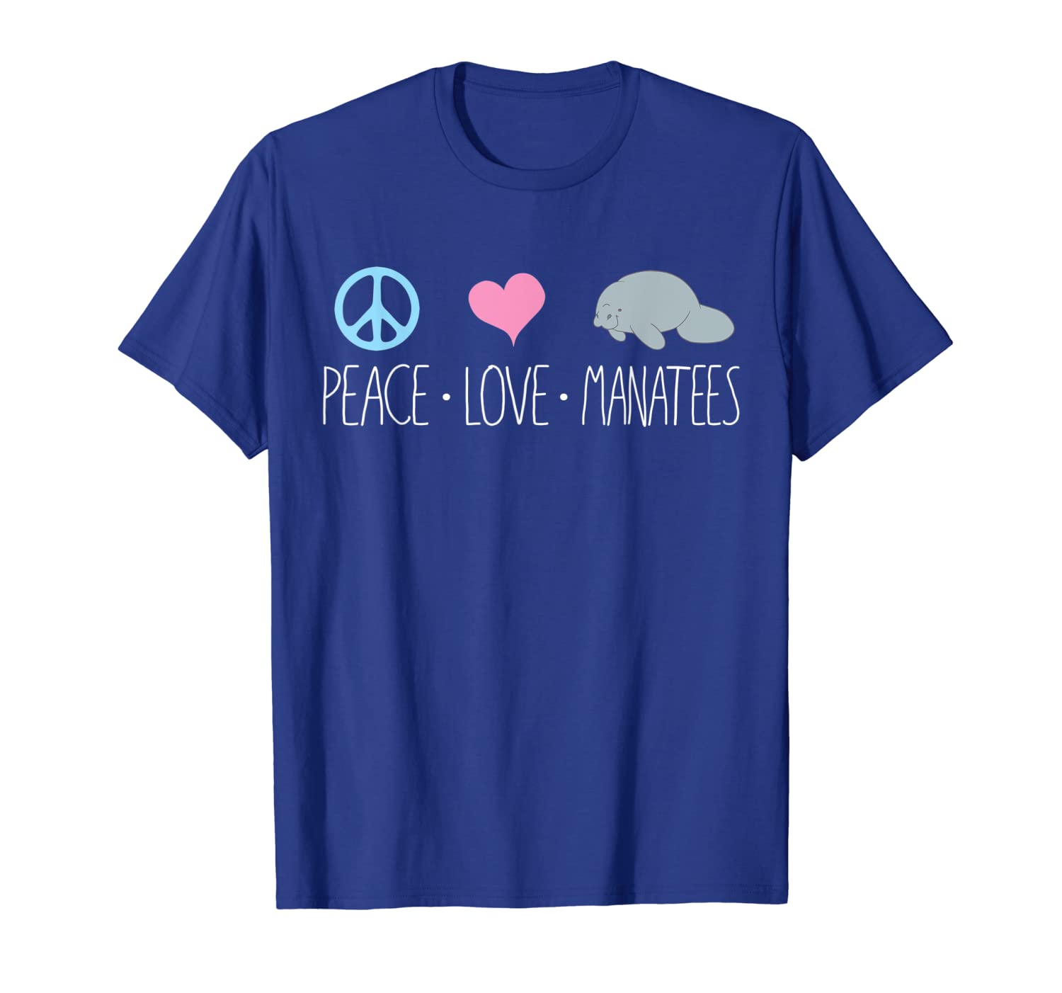 

Cute Manatee TShirt, Peace Love Manatees Chubby Sea Cow, White;black