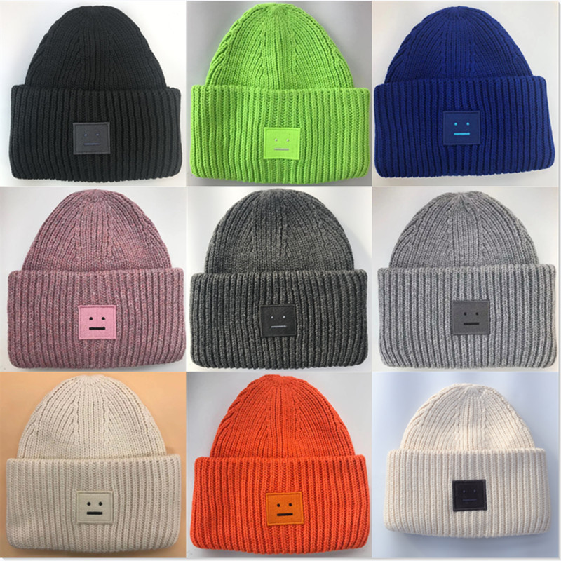 

2020 New Acne Studios Unisex Women's Autumn and Winter Double Layer Skulie Wool Warm Knitted Hat, Blue;gray